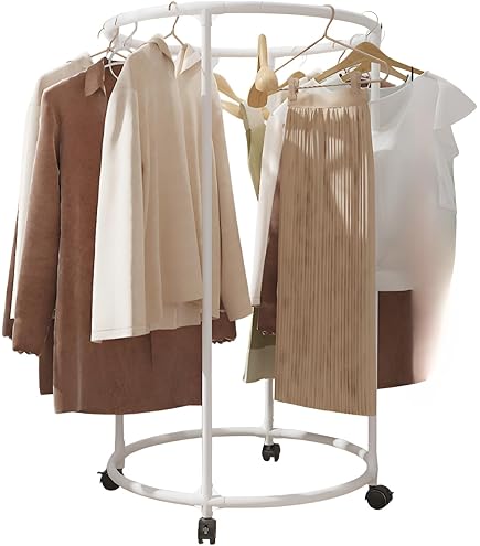 金属製円形ハンガーラック フック付き ‼️専用になります Amazon｜NYDCTHOM 回転式 ハンガーラック, 円形金属衣類ラック 多機能